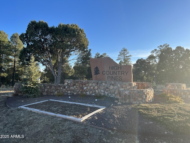 view of community sign