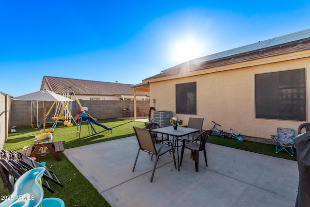 view of patio with a playground