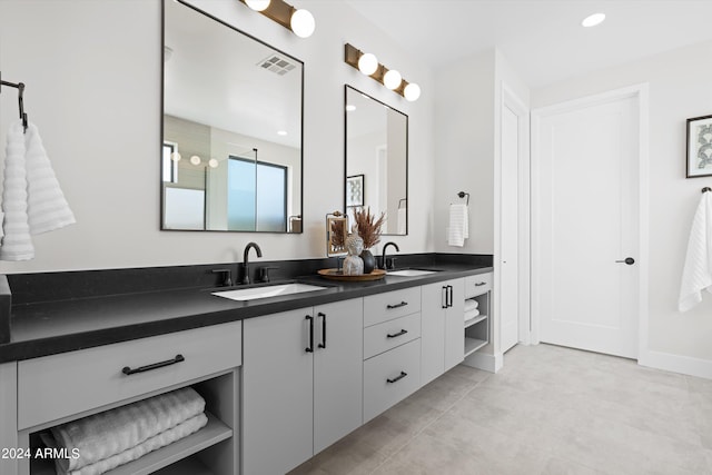 bathroom featuring vanity and tile patterned floors