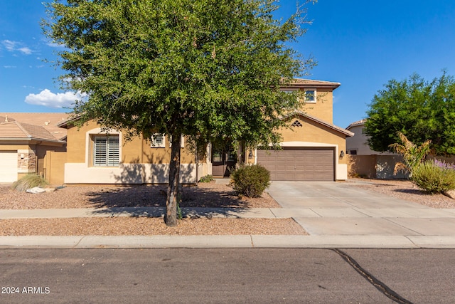 view of front of house with a garage