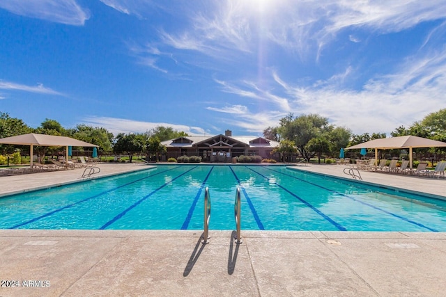 view of pool with a patio area