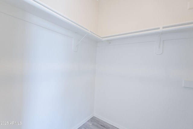 spacious closet with light wood-style flooring