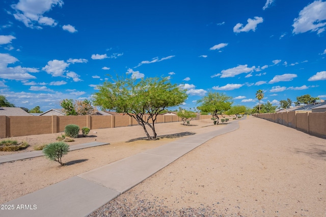 view of property's community with a fenced backyard