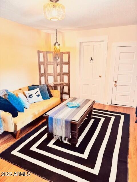 living area featuring wood finished floors
