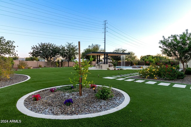 view of yard with a gazebo