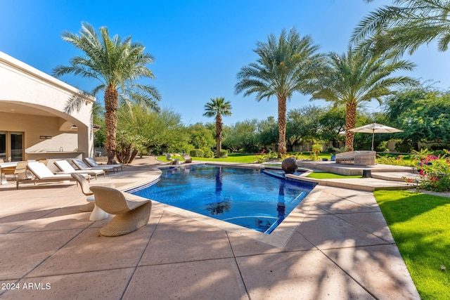 view of pool with a patio area