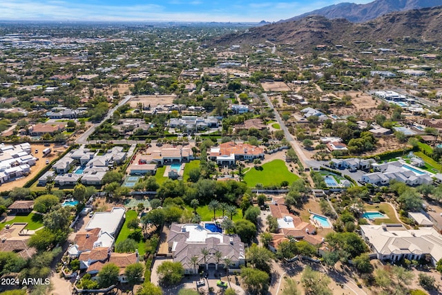 bird's eye view featuring a mountain view