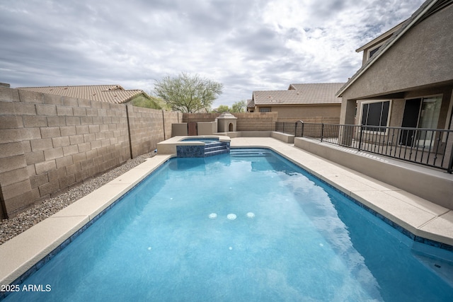 35317 N 31st Dr, Phoenix, AZ 85086 - view of pool with a fenced backyard and a pool with connected hot tub