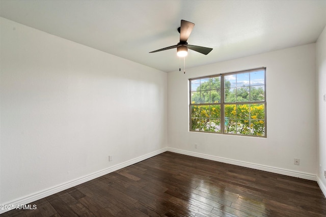 26264 N 46th St, Phoenix, AZ 85050 - spare room featuring dark wood-style floors, baseboards, and a ceiling fan