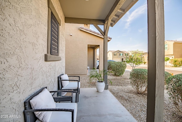 view of patio / terrace featuring a residential view