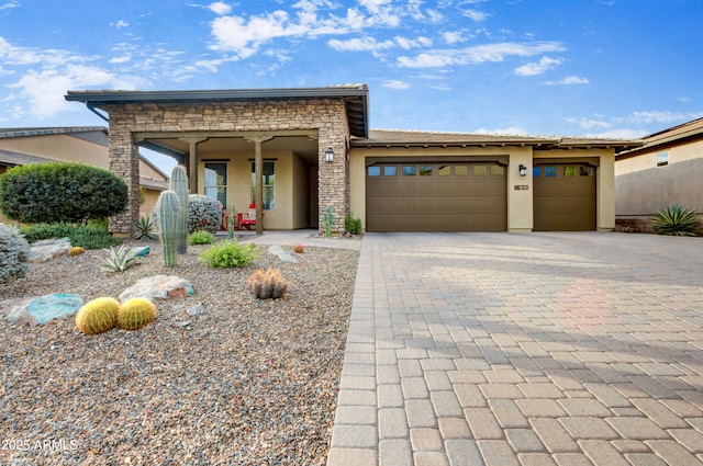 view of front of house with a garage