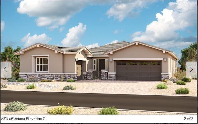 view of front of home with a garage