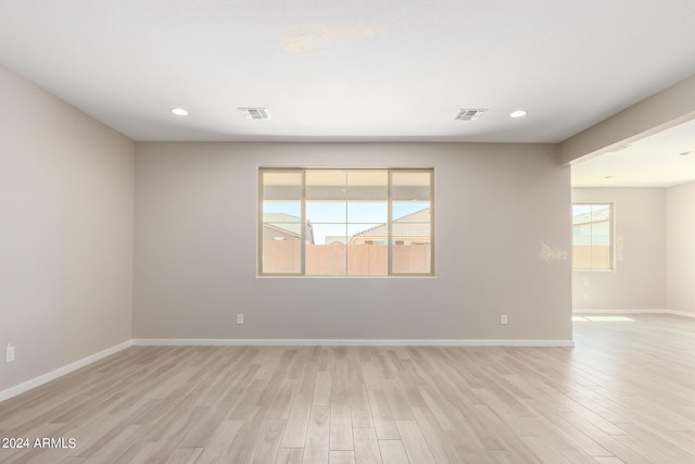 empty room featuring light wood-type flooring