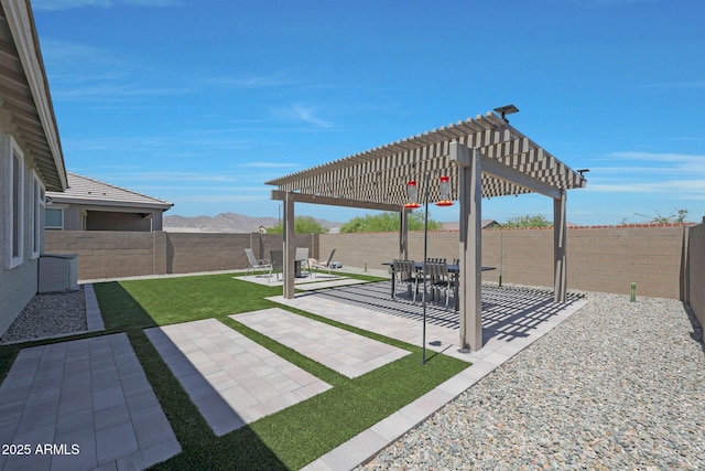 18746 W Rancho Dr, Litchfield Park, AZ 85340 - view of yard featuring a patio, a fenced backyard, and a pergola