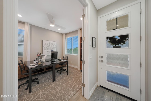 18746 W Rancho Dr, Litchfield Park, AZ 85340 - office space featuring ceiling fan, recessed lighting, and baseboards