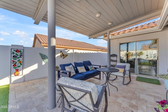 view of patio / terrace with an outdoor hangout area