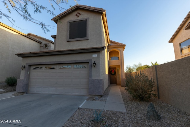 view of front facade with a garage