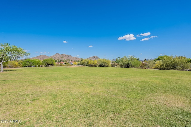 view of yard with a mountain view