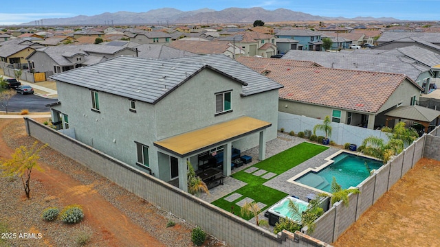 exterior space featuring a mountain view