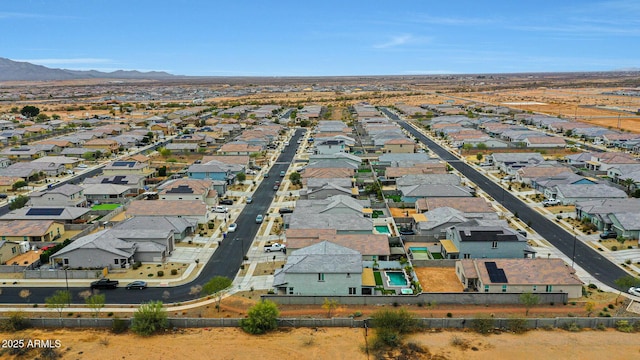 aerial view with a residential view and a mountain view