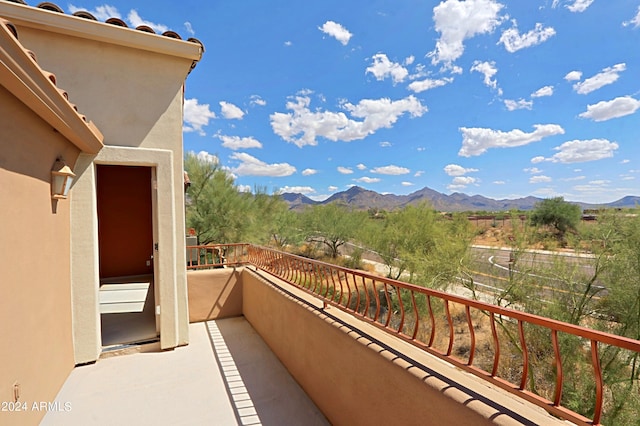 balcony with a mountain view