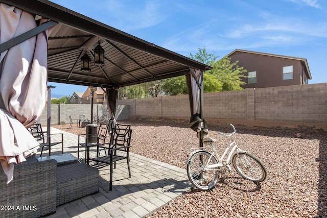 view of patio with a gazebo