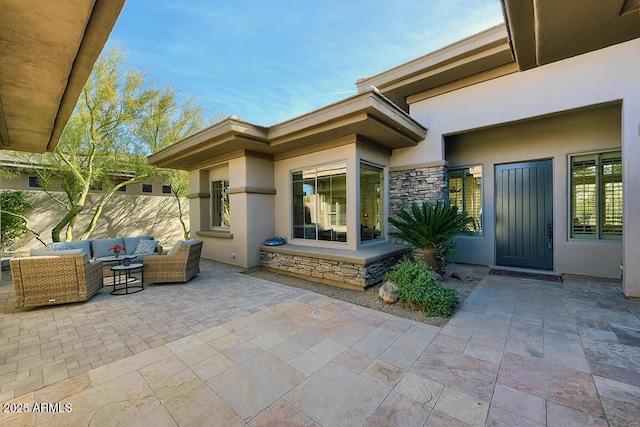 view of patio / terrace with an outdoor living space