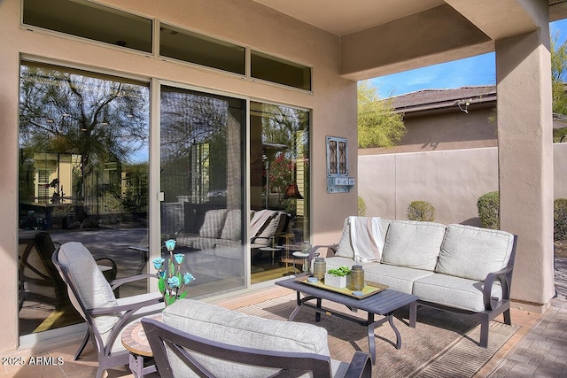 view of patio with an outdoor living space