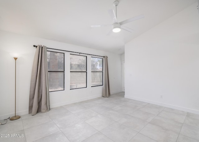 10613 S 41st Pl, Phoenix, AZ 85044 - unfurnished room featuring vaulted ceiling, a ceiling fan, and light tile patterned floors