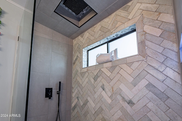 room details with tiled shower