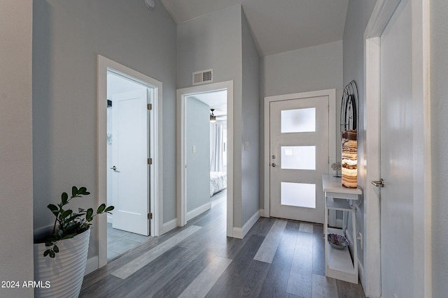 foyer entrance featuring hardwood / wood-style floors