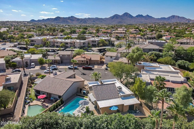 bird's eye view featuring a mountain view