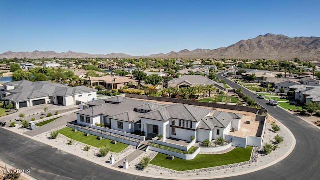 3653 E Runaway Bay Pl, Queen Creek, AZ 85142 - aerial view of residential area featuring a mountainous background