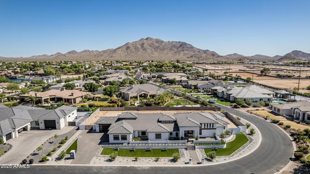 3653 E Runaway Bay Pl, Queen Creek, AZ 85142 - aerial perspective of suburban area featuring a mountainous background