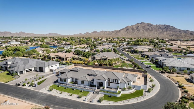 3653 E Runaway Bay Pl, Queen Creek, AZ 85142 - aerial perspective of suburban area featuring a water and mountain view