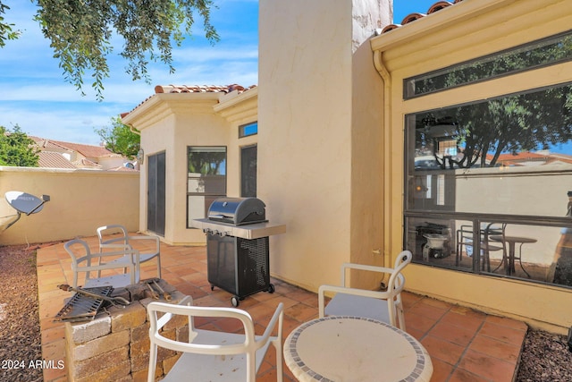 view of patio with grilling area