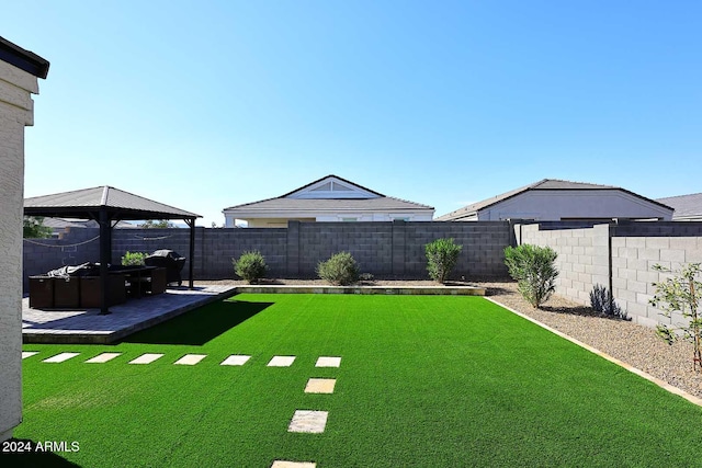 view of yard featuring a gazebo