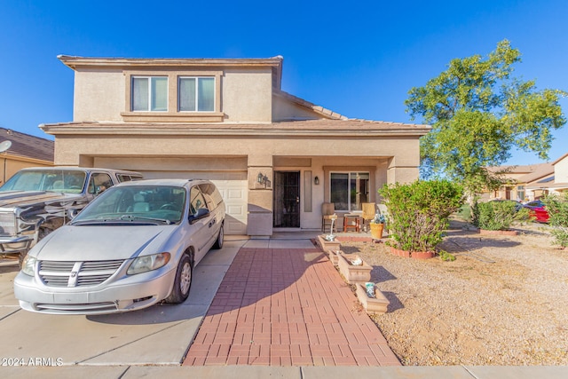 view of front facade with a garage