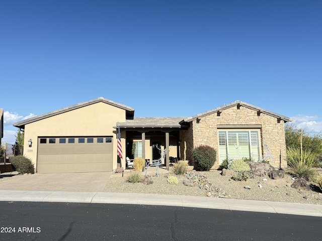 view of front of house with a garage