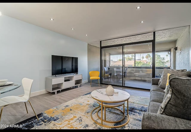 living room featuring hardwood / wood-style flooring