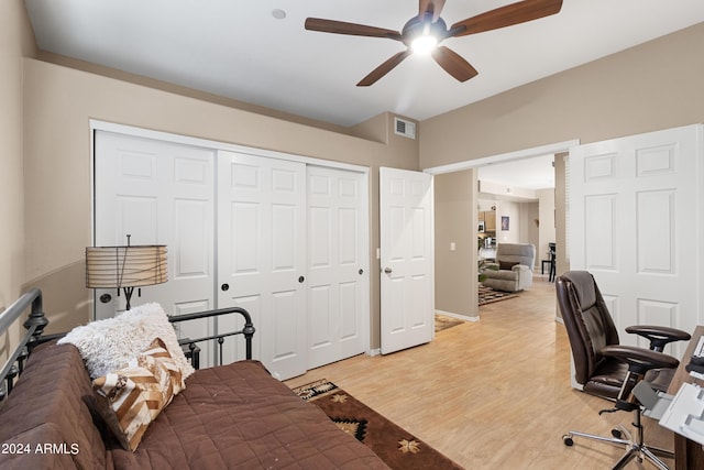 9550 E Thunderbird Rd Unit 152, Scottsdale, AZ 85260 - office area with a ceiling fan and light wood finished floors