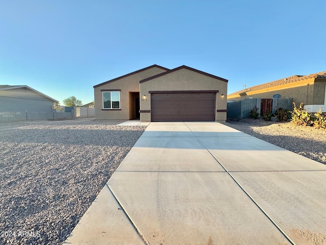 view of front of house with a garage