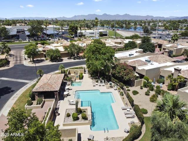 7955 E Chaparral Rd Unit 129, Scottsdale, AZ 85250 - aerial view of residential area with a mountainous background