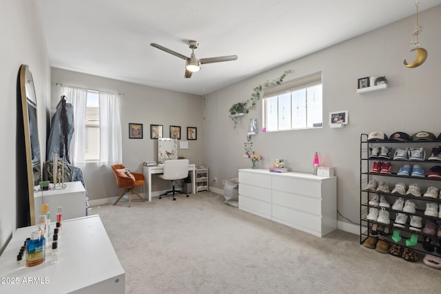 2741 S Gordon, Mesa, AZ 85209 - office featuring a ceiling fan, light carpet, and baseboards