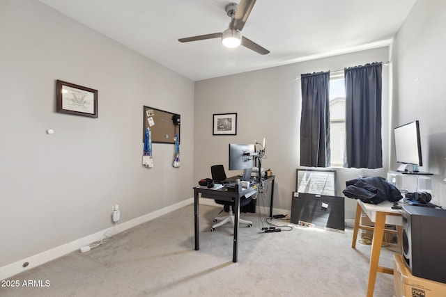 2741 S Gordon, Mesa, AZ 85209 - office area with a ceiling fan, light carpet, and baseboards
