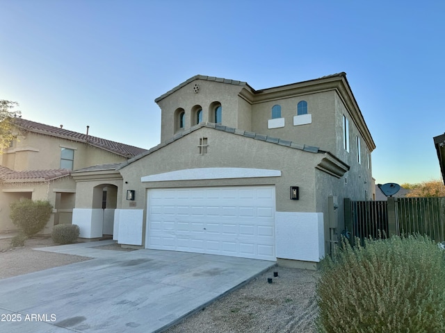 view of front of house with a garage