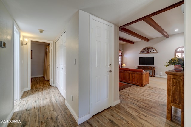 hallway featuring light wood-type flooring