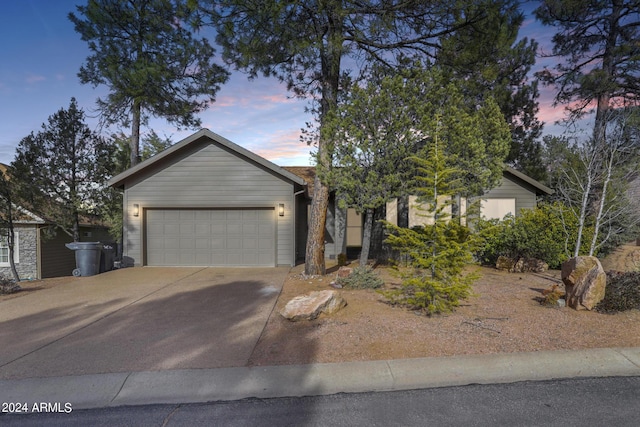 view of front of house with a garage