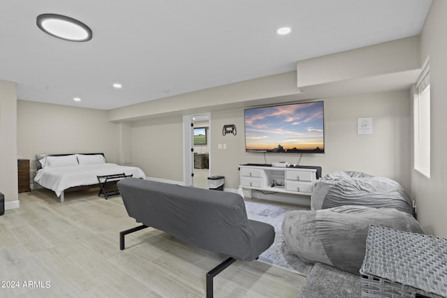 living room featuring light wood-type flooring