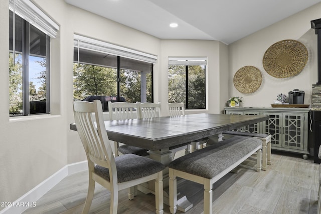 dining room with light hardwood / wood-style flooring